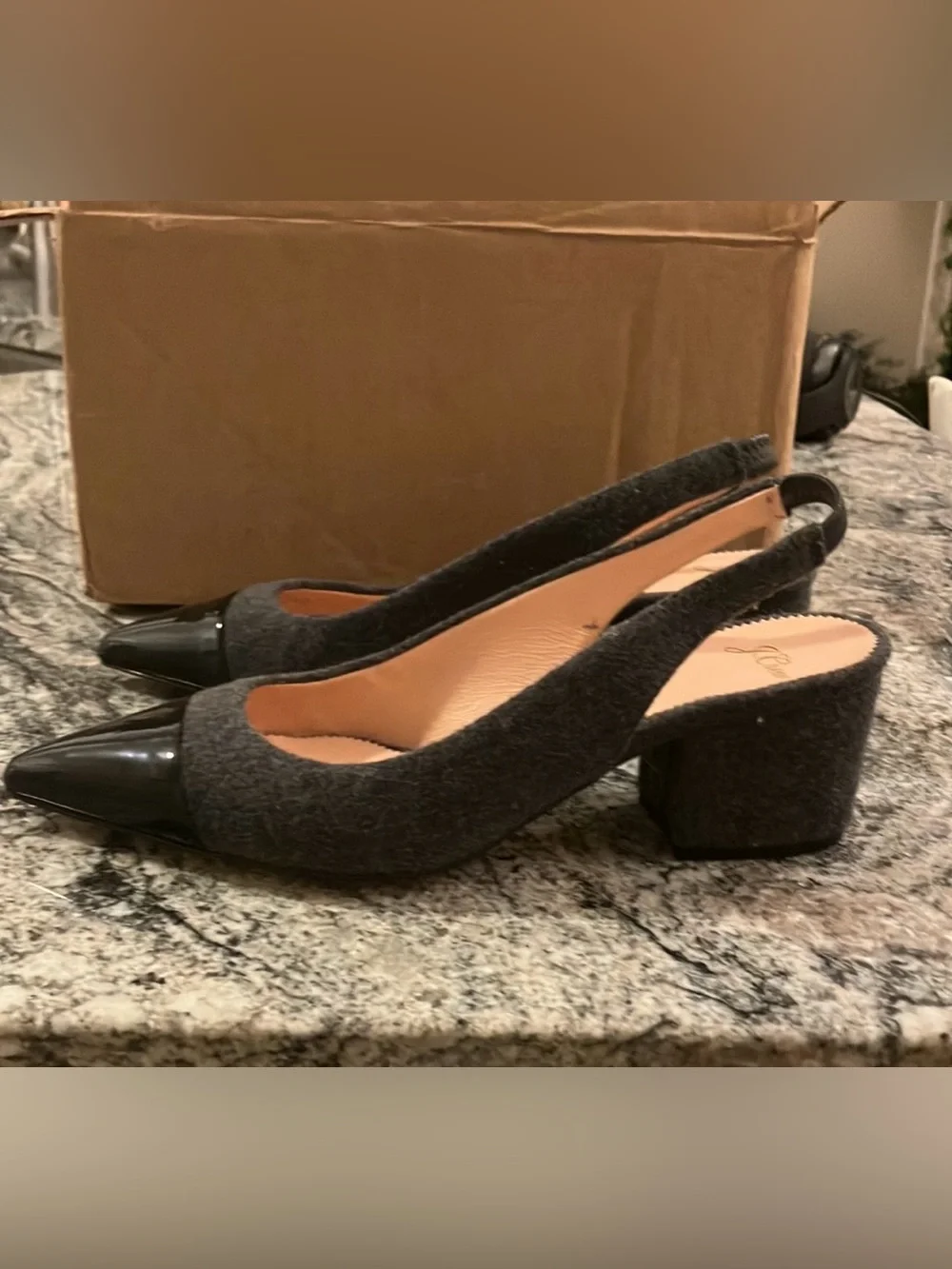 J. Crew block heel flannel pump - NEVER WORN